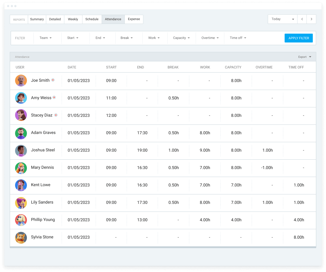 Attendance Clockify