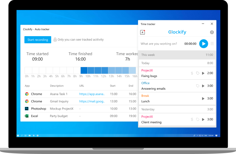 Clockify auto tracker.