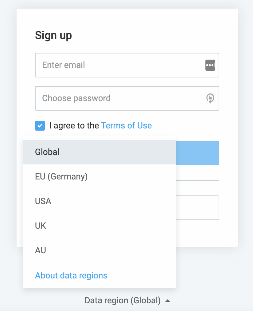 Choosing a data region.