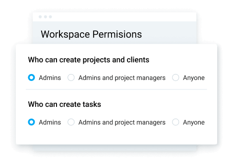 Permissions to create projects and tasks