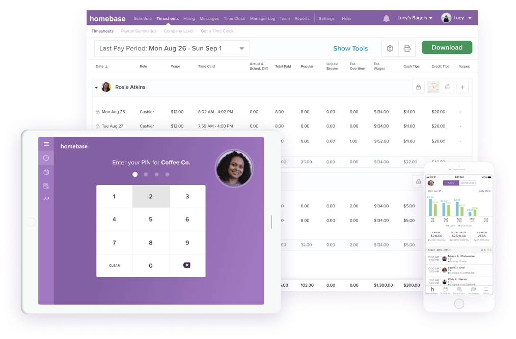 Homebase Timesheets