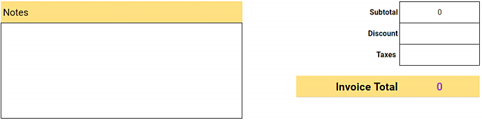 invoice templates total