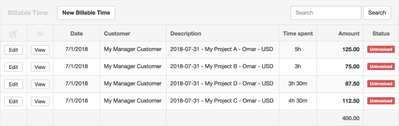 Manager.io time tracking - generate report