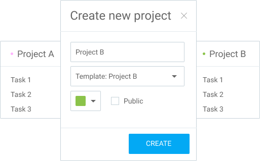 Extra features Project templates