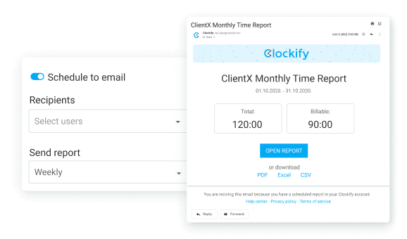 Schedule auto-reports