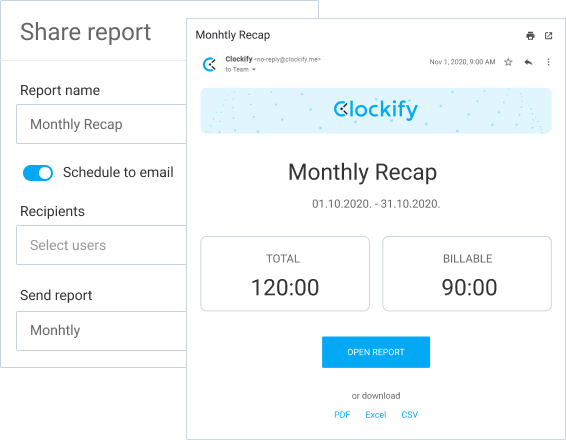 Extra features scheduled reports