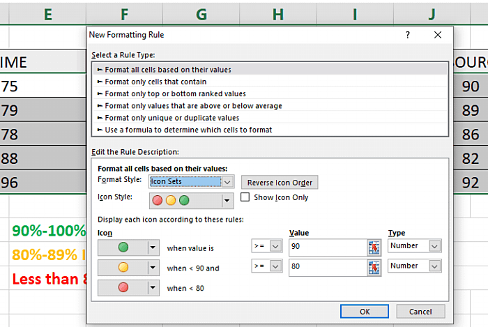 Setting the Icons for the scores