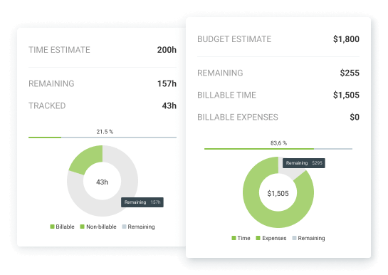 Set up time and budget estimates for a project